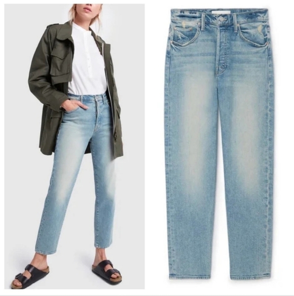 MOTHER Superior The Huffy Flood Jeans High Rise Straight Leg In Amen Size 26 - Picture 1 of 16